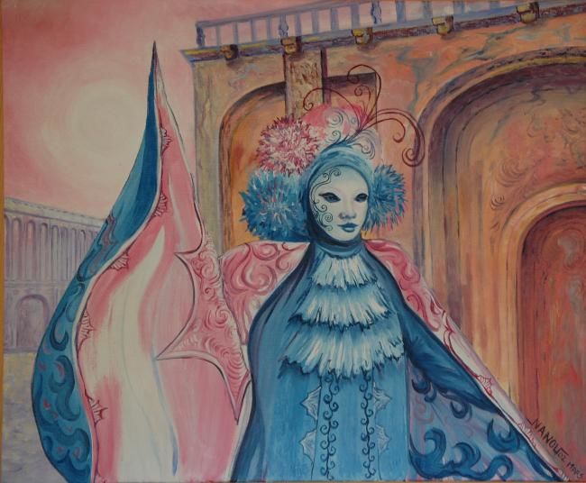 Peinture intitulée "l'oiseau-lyre" par Nanou, Œuvre d'art originale, Huile