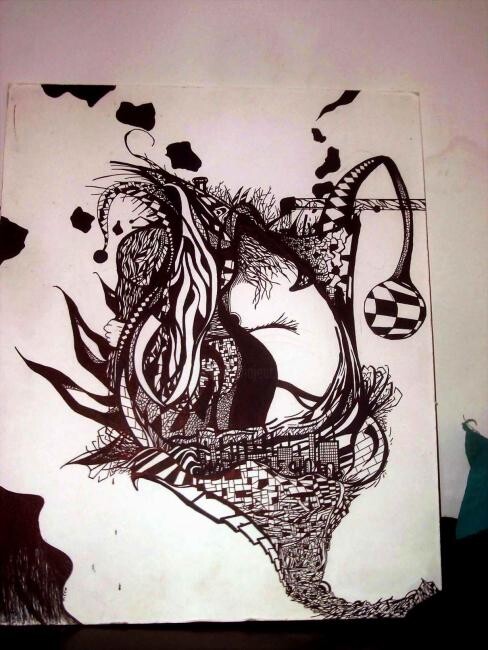 Disegno intitolato "ninfae" da Riccardo Capparella (Ticco), Opera d'arte originale