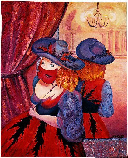 Peinture intitulée "la cavalière" par Nanou, Œuvre d'art originale, Huile