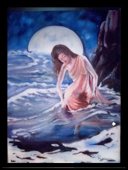 Painting titled "Waves" by Dr.Ruchi Vidyarthi, Original Artwork