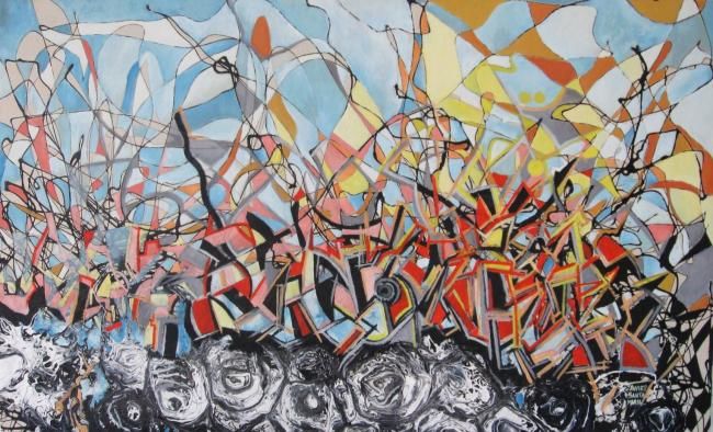 Painting titled "CARNAVAL" by Santamariaart, Original Artwork, Oil