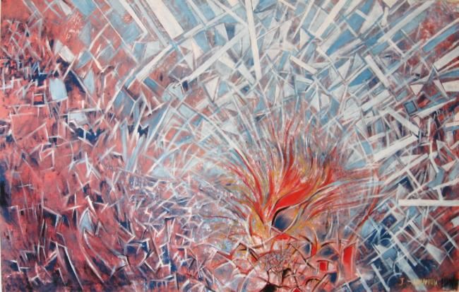 Painting titled "LIBERTARIA" by Santamariaart, Original Artwork, Oil