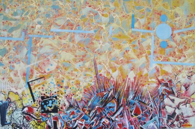 Painting titled "LA VOZ DE ADENTRO" by Santamariaart, Original Artwork, Oil