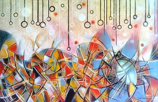 Painting titled "EL JARDIN DE LA VIC…" by Santamariaart, Original Artwork, Oil