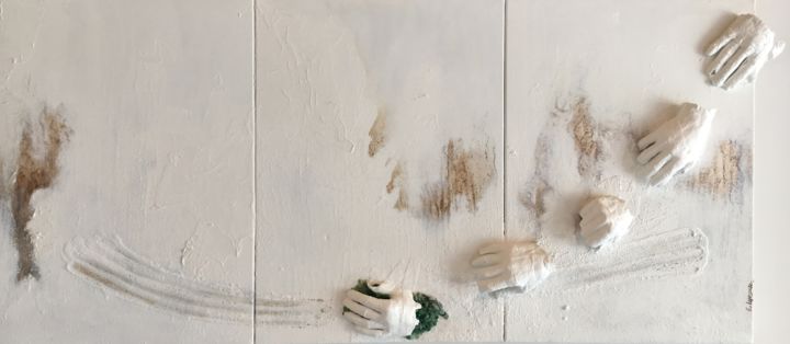 Sculpture intitulée "Chemin de vie" par Emma Lapassouze, Œuvre d'art originale, Collages