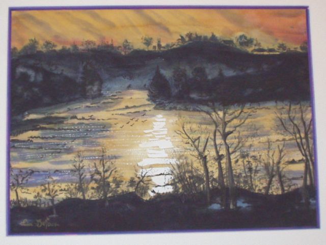 Peinture intitulée "L5 - Matin d'hivers…" par Lucien Dufour, Œuvre d'art originale