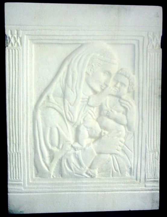 Sculpture titled "Madonna and child" by Andreevi, Original Artwork, Stone