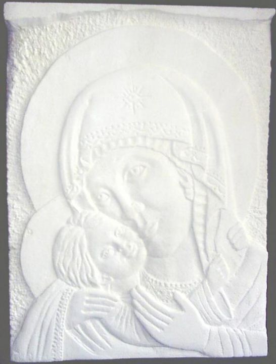 Sculpture titled "Madonna and child" by Andreevi, Original Artwork