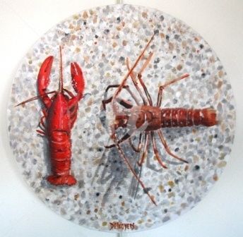 Peinture intitulée "FABULEUX CRUSTACES" par Desnoyers, Œuvre d'art originale, Acrylique