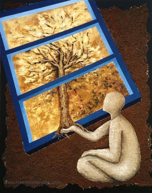Painting titled "L'ARBRE DE CHAILLY" by Livia Alessandrini, Original Artwork