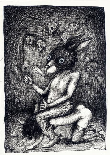 Drawing titled "Pacs et Amor" by Patrick Jannin, Original Artwork