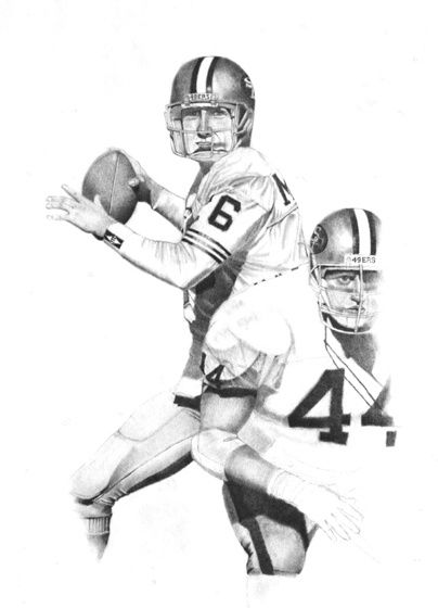 Drawing titled "QUATERBACK" by Lyne Jarrett, Original Artwork