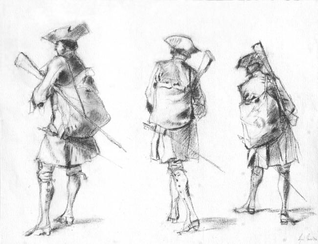Drawing titled "WATTEU REVISITED" by Lyne Jarrett, Original Artwork