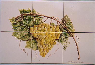 Peinture intitulée "GRAPPE DE RAISIN" par Ghyslaine De Sevlian, Œuvre d'art originale, Huile