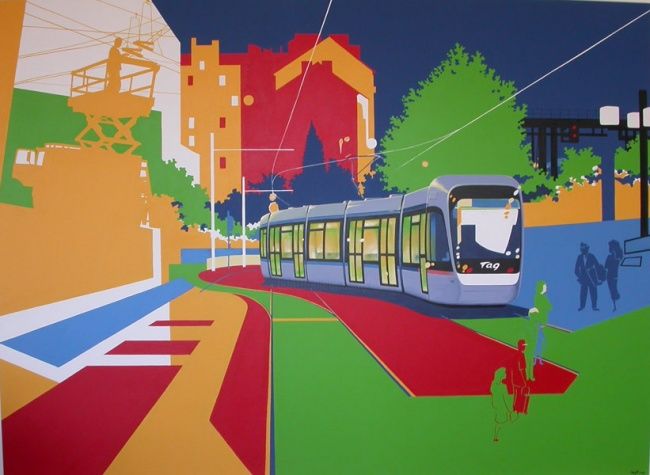 Peinture intitulée "SITE DE GIERES / BU…" par Nessé, Œuvre d'art originale, Autre