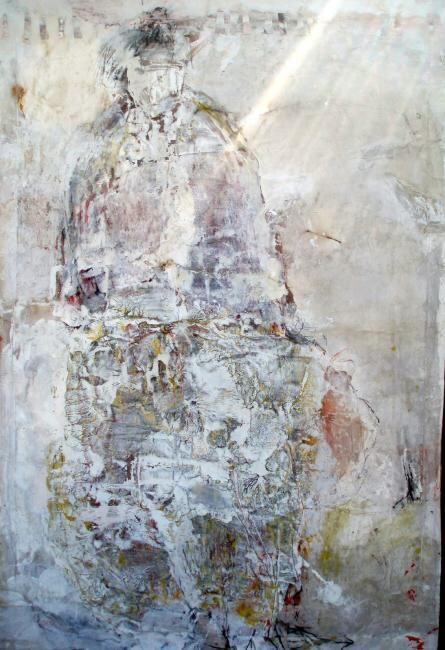Peinture intitulée "chercher du pied nu…" par Catherine Monmarson, Œuvre d'art originale