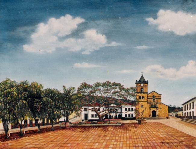 Painting titled "PARQUE PRINCIPAL DE…" by Abdenago, Original Artwork