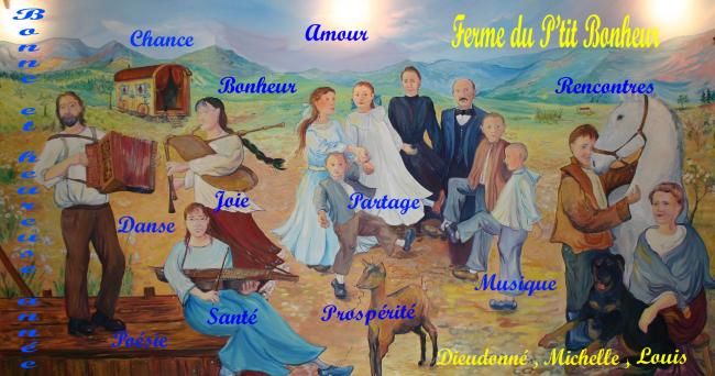 Peinture intitulée "le ptit bonheur vou…" par Nanou, Œuvre d'art originale