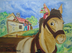 Peinture intitulée "Tom Pouce" par Josette Bourgeois, Œuvre d'art originale
