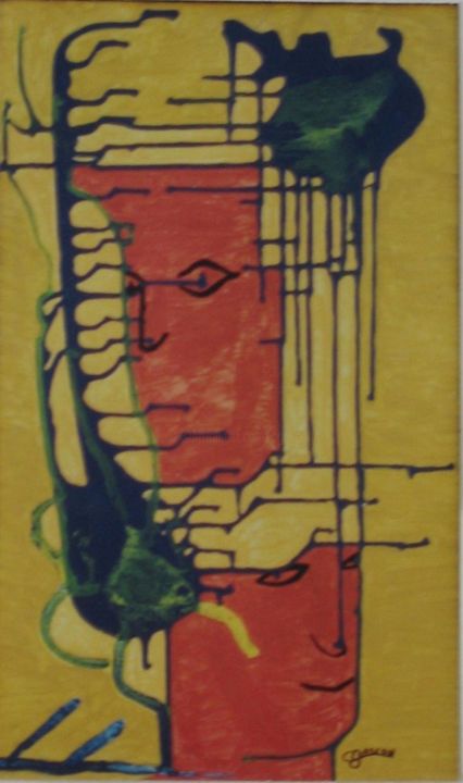 Têtes vides 绘画, 20.1x12 in
