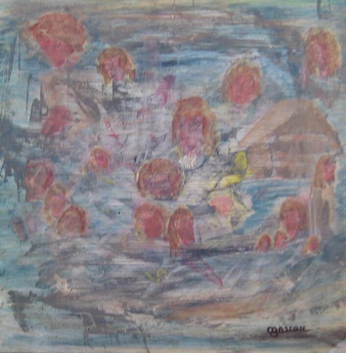 Les esprits du bord de l'eau 绘画, 15x14 in