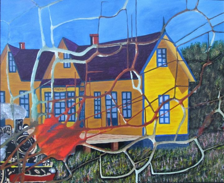 La gare de Prévost 绘画, 20.1x24 in