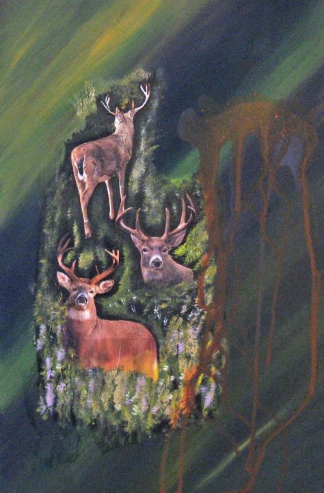 Faune spatiale 2 绘画, 19.7x12.8 in
