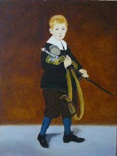 Peinture intitulée "L'Enfant à l'épéed'…" par Mog, Œuvre d'art originale, Huile