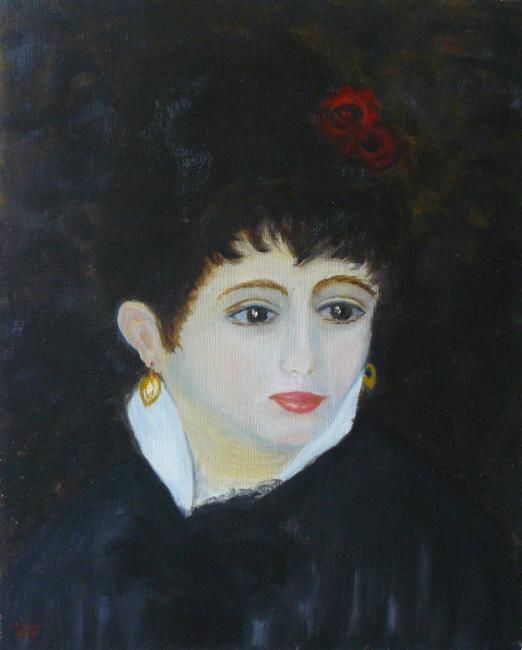 Peinture intitulée "Femme d'après A. Re…" par Mog, Œuvre d'art originale, Huile