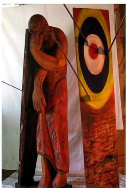 Sculpture intitulée "shadows" par Joseph Mathew, Œuvre d'art originale, Bois