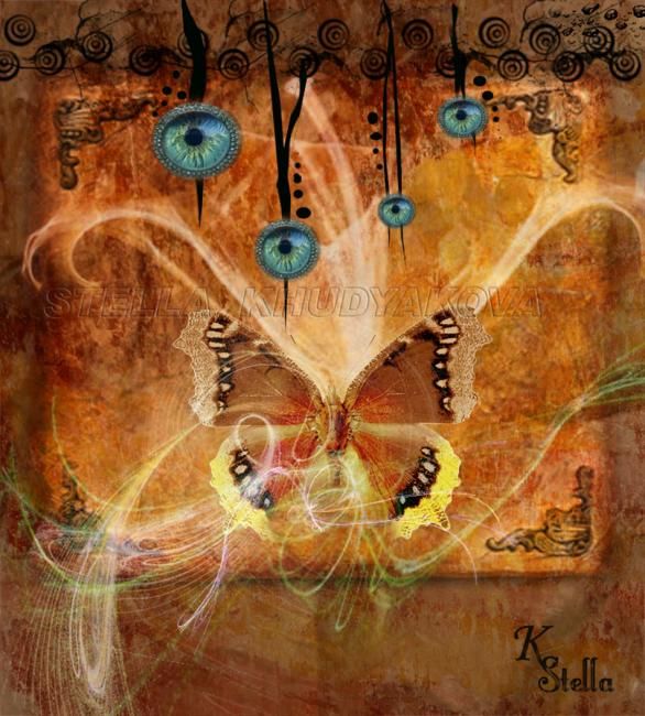 Fotografía titulada "La  mariposa  ilumi…" por Stella Khudyakova, Obra de arte original