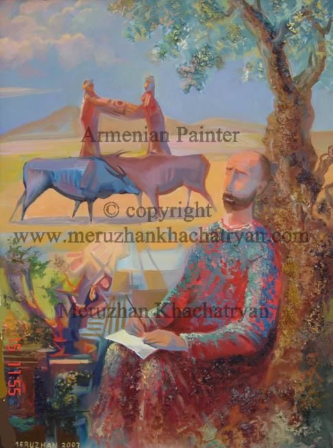 Painting titled "It is devoted to Ko…" by Meruzhan Khachatryan, Original Artwork, Oil