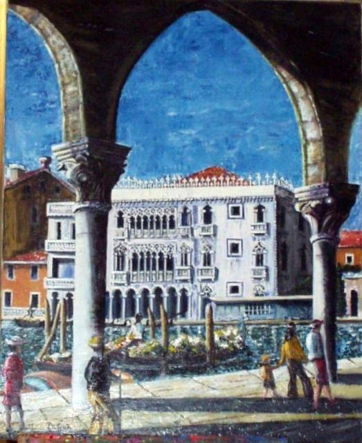 Peinture intitulée "B19 . La Cad d'Oro…" par Lucien Dufour, Œuvre d'art originale, Huile Monté sur Châssis en bois