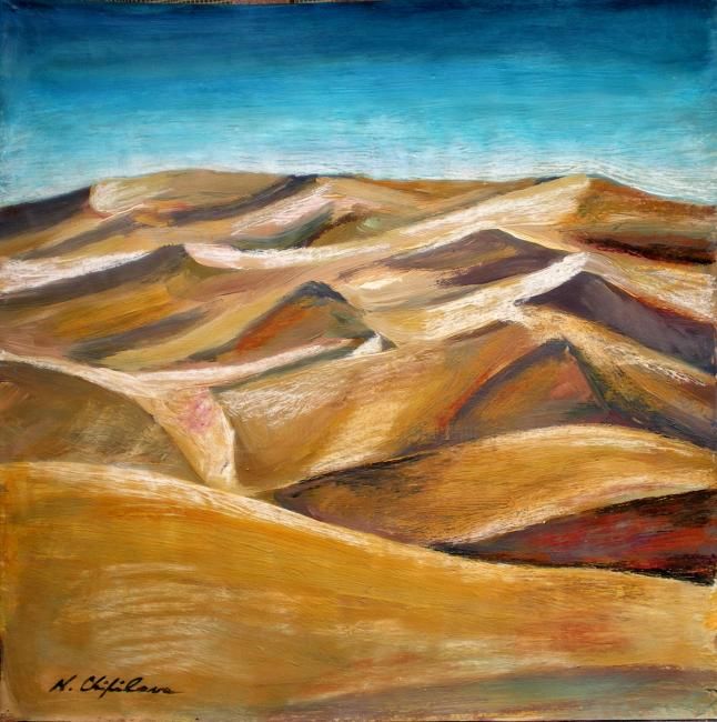 Peinture intitulée "Désert 5" par Nathalia Chipilova, Œuvre d'art originale, Acrylique