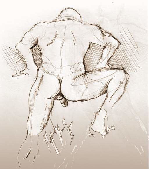 Painting titled "Male view 2" by Triptih Art, Original Artwork, Oil