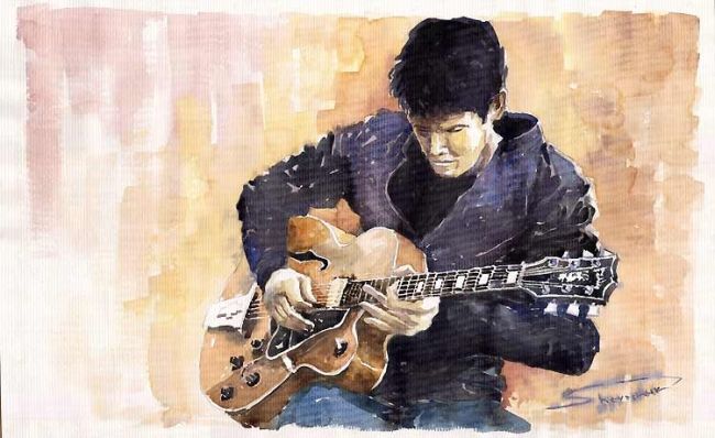 John Mayer – Acoustic Flow 绘画, 17.7x27.6 in