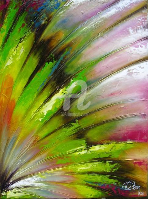 Painting titled "Butterfly" by Luz Angela Cruz, Original Artwork, Oil