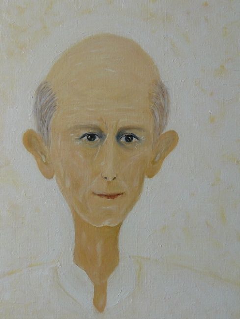 Peinture intitulée "Père François Courel" par Mog, Œuvre d'art originale, Huile