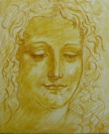 Peinture intitulée "Tête de femme d'apr…" par Mog, Œuvre d'art originale, Huile