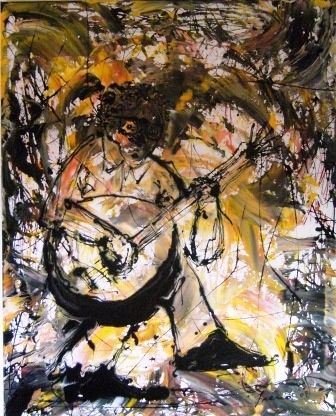 Pintura intitulada "GUITARISTA" por Mário Fresco, Obras de arte originais, Óleo