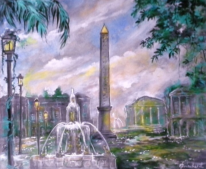 Concorde sans voiture 绘画, 18.1x21.3 in