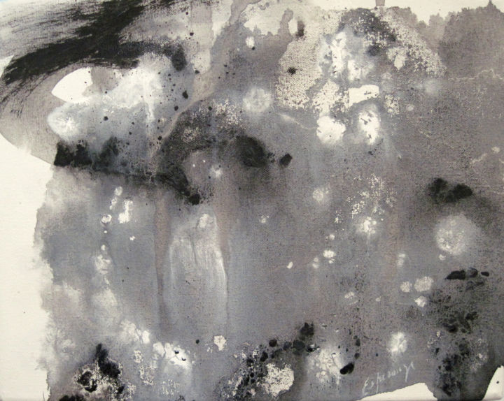 "Black and white IV" 绘画, 7.9x9.8 in