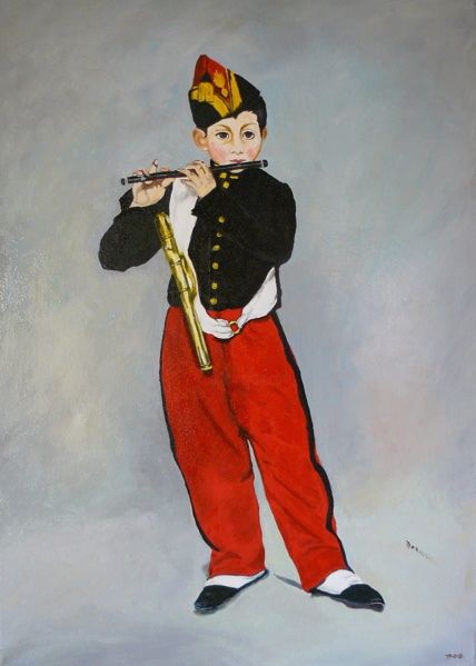 Peinture intitulée "Le Fifre d'après Ed…" par Mog, Œuvre d'art originale, Huile