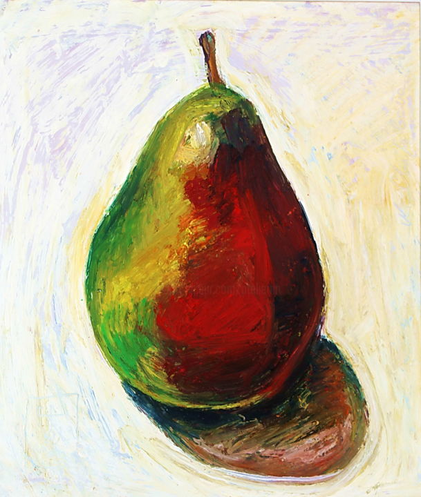 Peinture intitulée "Poire" par Nathalia Chipilova, Œuvre d'art originale, Acrylique