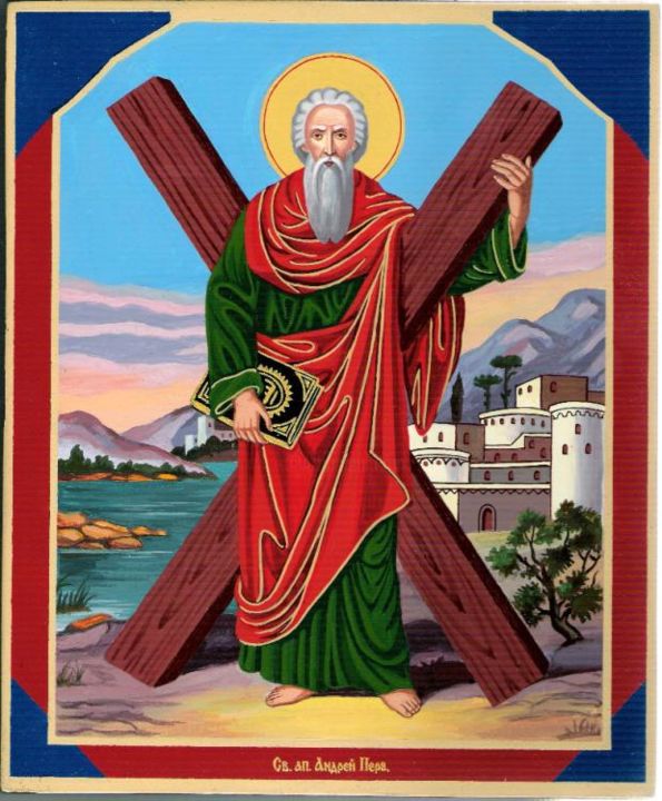 Drawing titled "Sv. ap.ANDREJ PERVO…" by Gennadii Sergeevich Volgin, Original Artwork