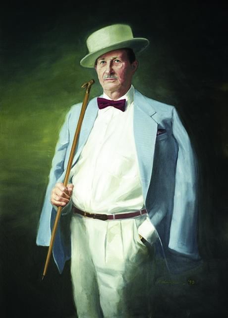 Painting titled "Portrait of a Gentl…" by Peter Kiesners, Original Artwork, Oil