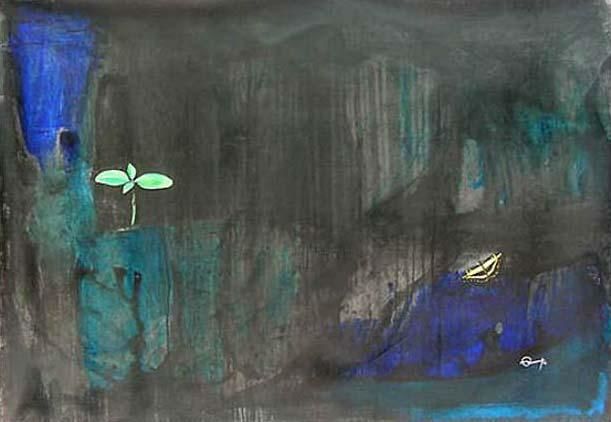 Painting titled "S/T (brote)" by Marilyn Duarte, Original Artwork