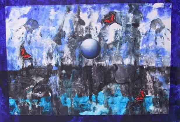 Painting titled "Mariposas Chuang Tzu" by Marilyn Duarte, Original Artwork