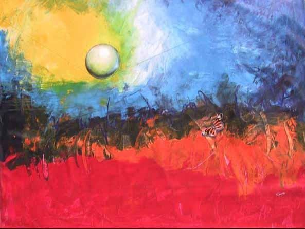 Painting titled "Mariposa Crepuscula…" by Marilyn Duarte, Original Artwork