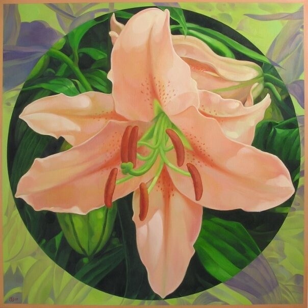 Schilderij getiteld "Lily" door Choong Ching Liew, Origineel Kunstwerk